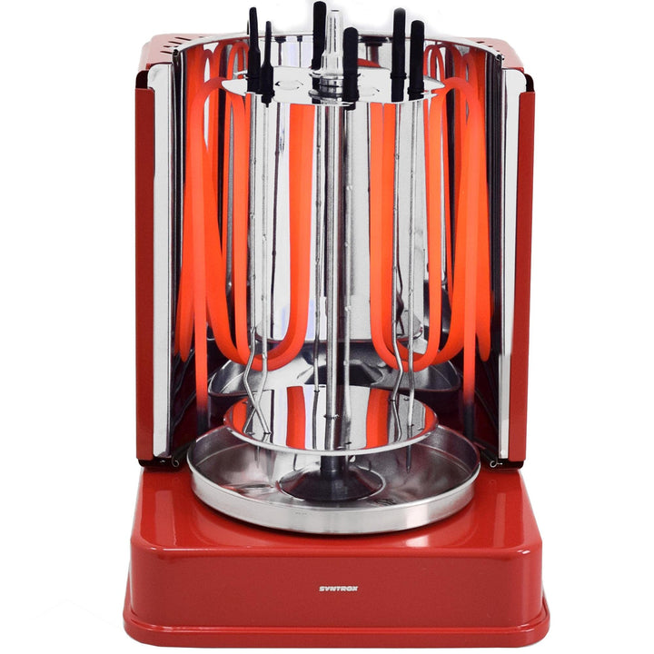 Syntrox Germany Dönergrill ROT-1400W-RED-Avila Gyrosgrill Kebapgrill Schaschlikgrill Rotisserie Hähn
