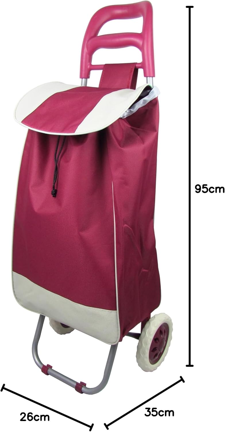 Einkaufstrolley klappbar 38L – leicht & stabil – wetterfest – mit Reissverschlusstasche – Metallgest