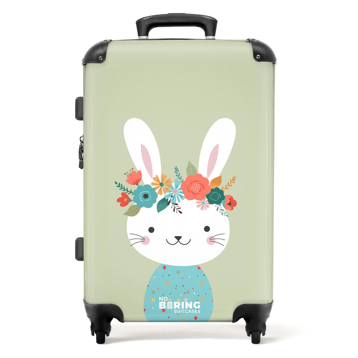 NoBoringSuitcases.com® Reisekoffer mit Rollen Koffer gross Kinderkoffer Hartschalenkoffer - Kaninche