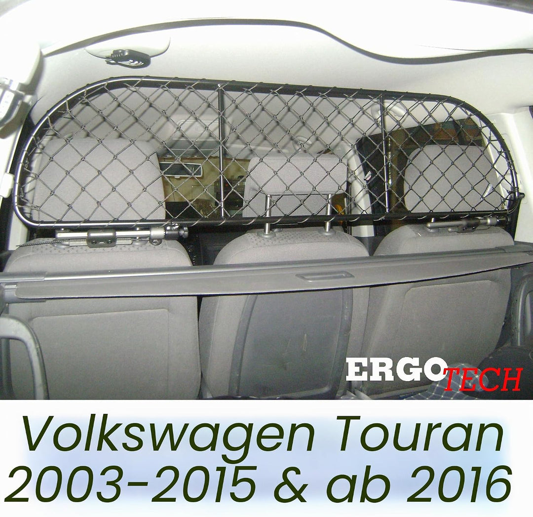 ERGOTECH Trennnetz Trenngitter Hundenetz Hundegitter für Volkswagen Touran BJ 2003-2015 und ab BJ 20