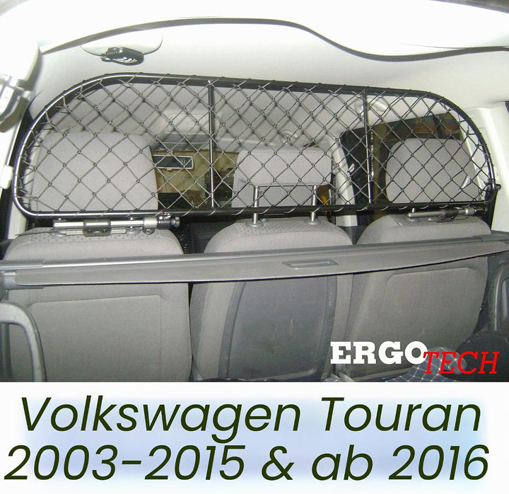 ERGOTECH Trennnetz Trenngitter Hundenetz Hundegitter für Volkswagen Touran BJ 2003-2015 und ab BJ 20