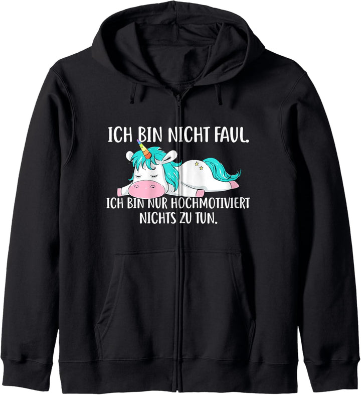 Faules Sarkasmus Freundin Lustiges Geschenk Einhorn Sprüche Kapuzenjacke