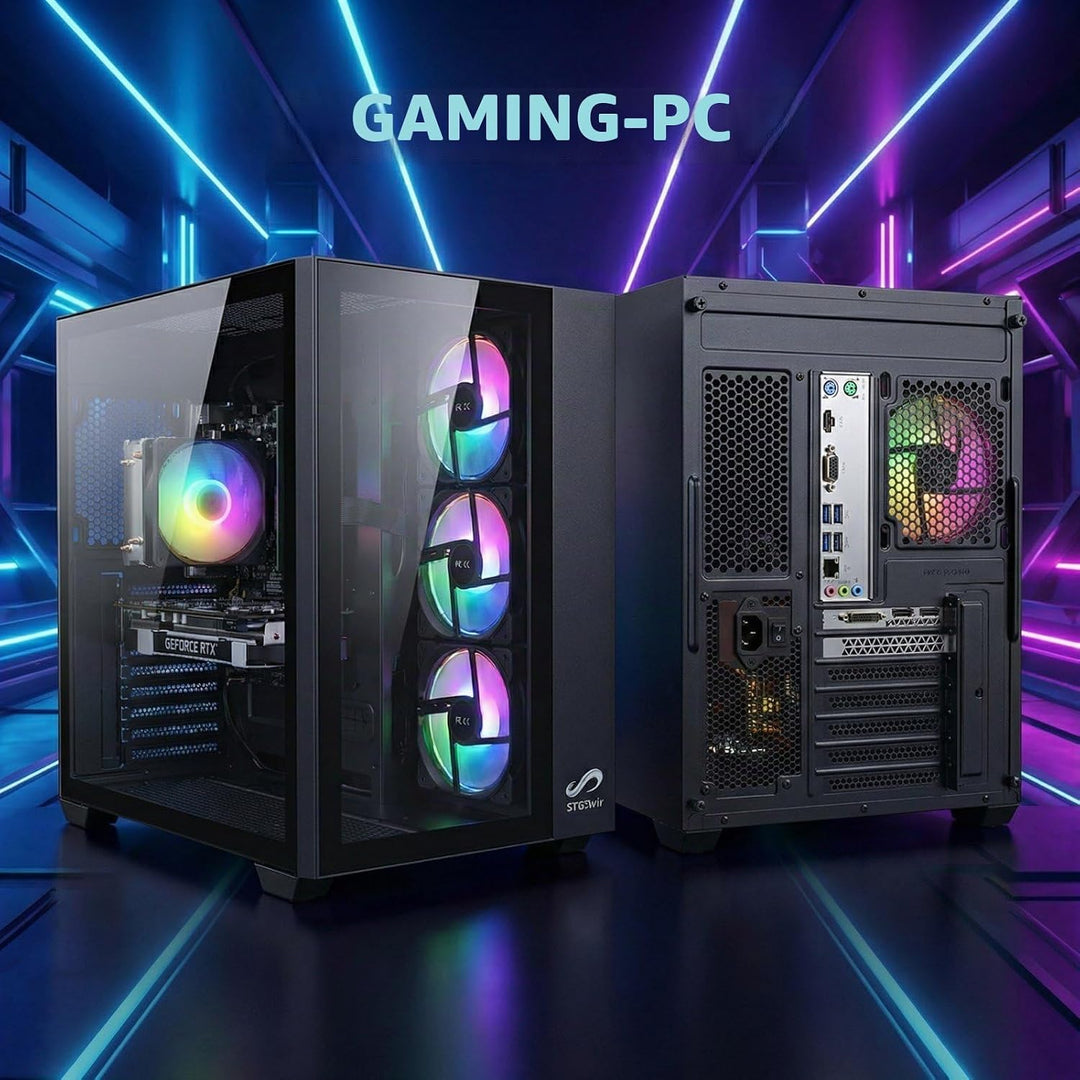 STGsivir Gaming PC, GeForce RTX 2060 Super 8GB GDDR6,Ryzen 5 3400G bis zu 4.2 Ghz,16G DDR4,1TB SSD,