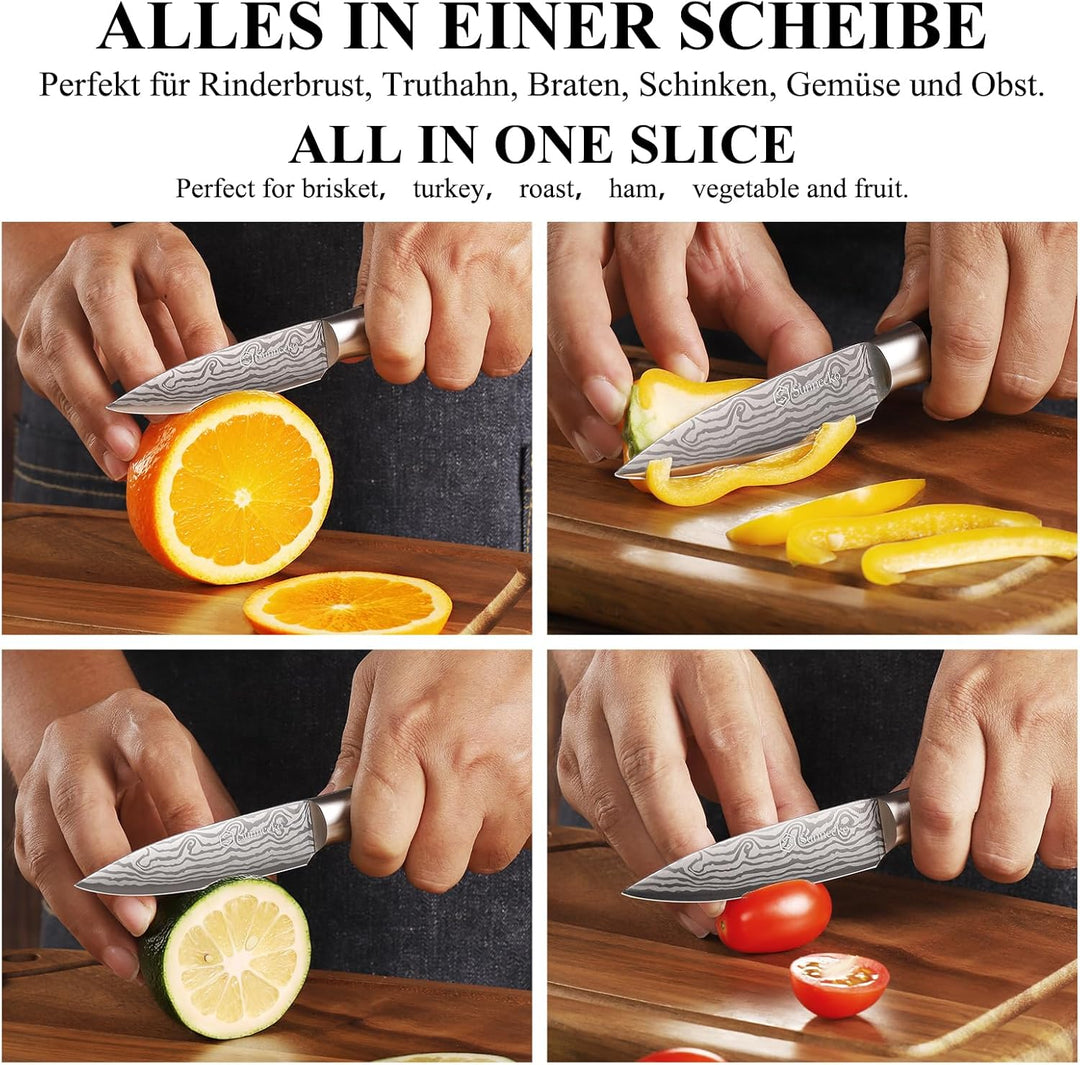 Sunnecko 9cm Gemüsemesser Schälmesser Obstmesser Küchenmesser - Klein Küchenmesser Kochmesser Edelst