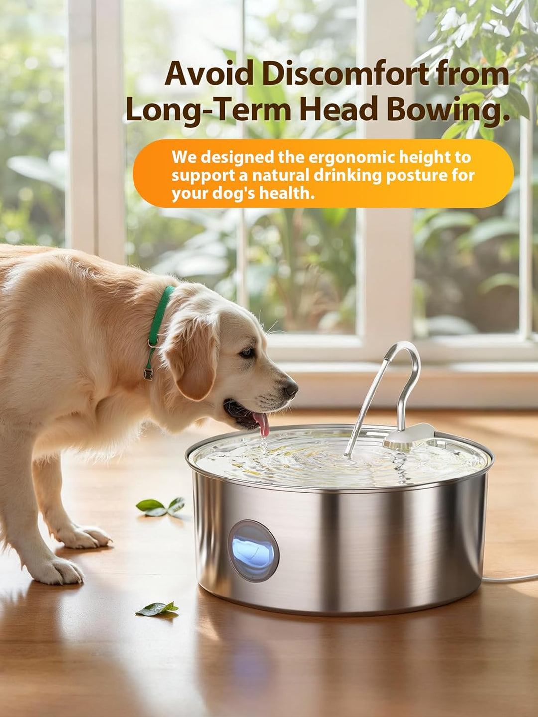 Trinkbrunnen für Hunde, 8L/270 oz Grosse Hundebrunnen/Katzenbrunnen Trinkbrunnen Silver Katzenbrunne