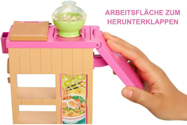 Barbie GHK44 - Pasta-Spielset und Puppe (brünett) und Arbeitsbereich, mit Zubehör und Spielknete, Sp