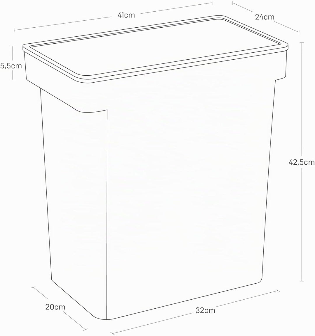 YAMAZAKI 5617 TOWER Behälter für Tierfutter mit Messbecher 25L, Trockenfutter: ca. 12kg, weiss, Poly