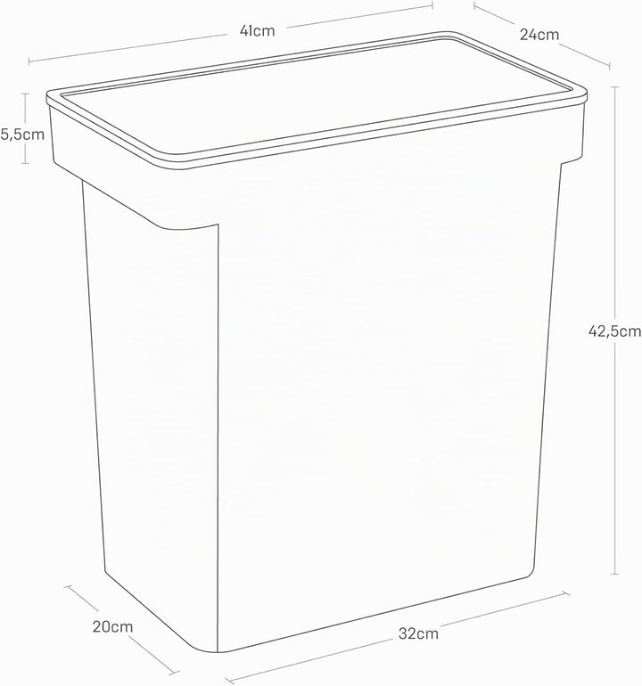 YAMAZAKI 5617 TOWER Behälter für Tierfutter mit Messbecher 25L, Trockenfutter: ca. 12kg, weiss, Poly