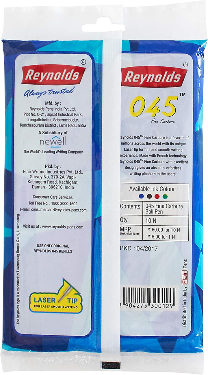 Reynold's 045 Fein Carbure Nicht Verwischen Ball Punkt Stifte Blau - Blau, 60