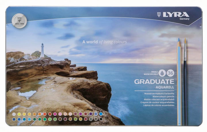 LYRA 2881360 Aquarellstifte, mehrfarbig, 30.5 x 1.6 x 18.5 cm 36 Stück (1er Pack), 36 Stück (1er Pac