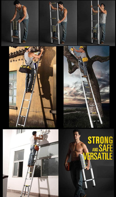 Teleskopleiter aus Aluminium, ausziehbar, Teleskopleiter, faltbar, Loft Ladder, EN131-zertifiziert,