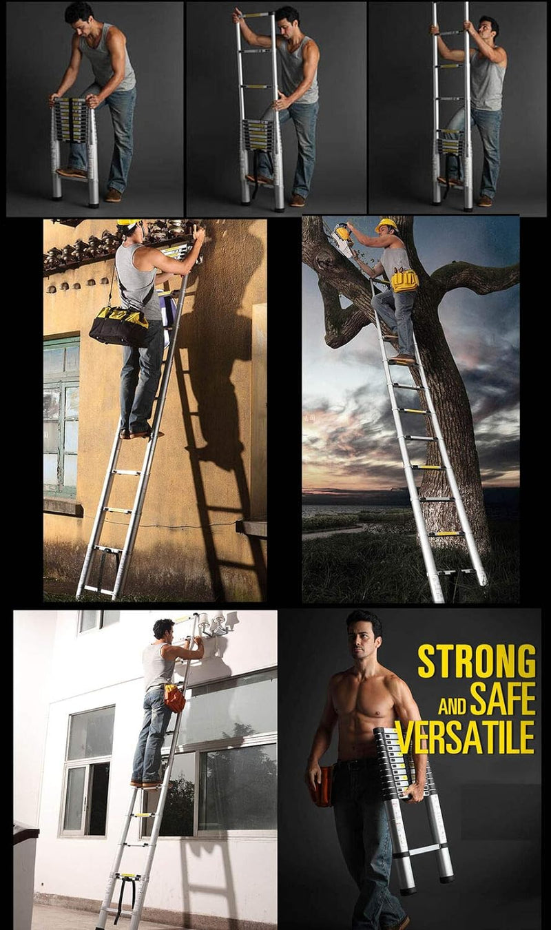 Teleskopleiter aus Aluminium, ausziehbar, Teleskopleiter, faltbar, Loft Ladder, EN131-zertifiziert,