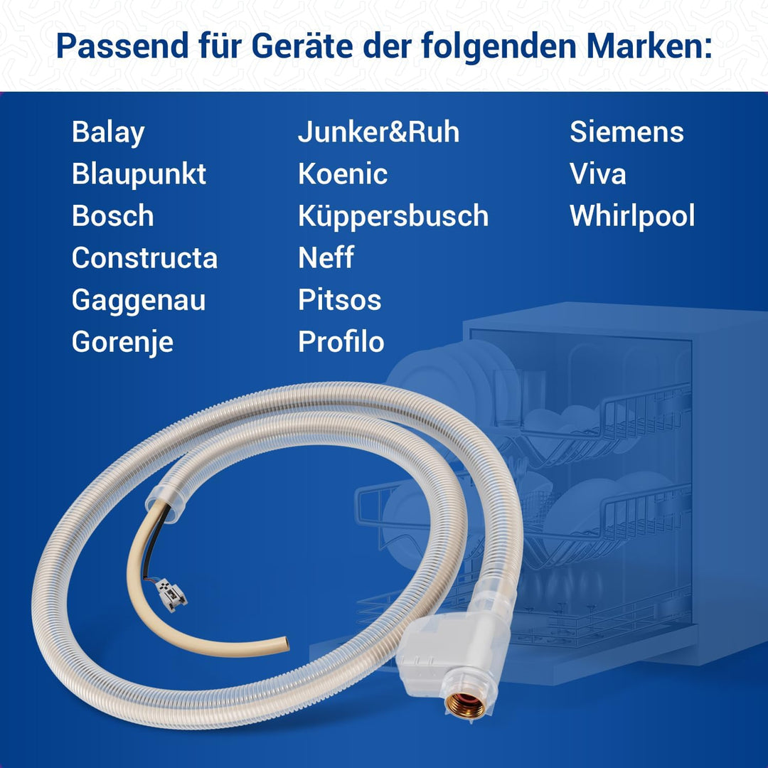 VIOKS Aquastop Spülmaschine Schlauch 3/4 Zoll 1,68m Typ 88 Ersatz für Bosch Siemens 00668113 668113