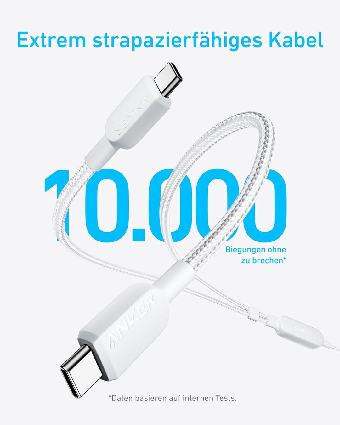 Anker USB C auf USB C Kabel, 140W Max 2-in-1 USB C Kabel 1,8m, für iPhone 17/16/16 Pro/16 Pro Max/16