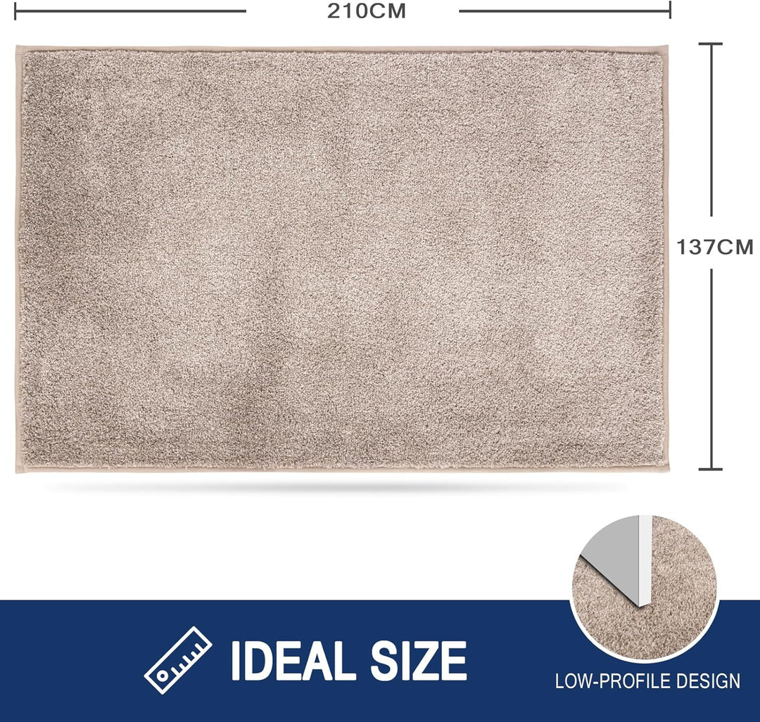 FCSDETAIL Schmutzfangmatte Innen 137 x 210 cm, rutschfeste Sauberlaufmatte, Eingangstürmatte mit Was