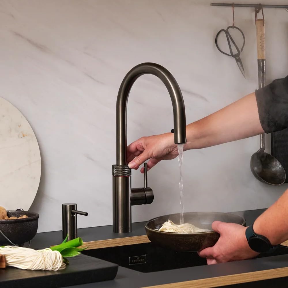 Quooker mit Reservoire PRO3 und CUBE kochend Wasserhahn (Flex, Gunmetal) Flex Gunmetal, Flex Gunmeta