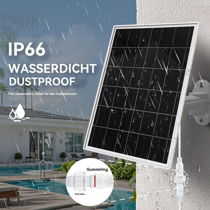 Solarpanel für Trail-Kamera, Spielkamera, Sicherheitskameras, eingebauter wiederaufladbarer 20.000 m