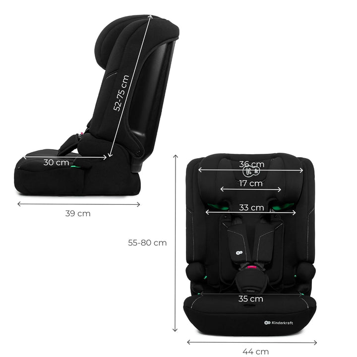 Kinderkraft I-COMFY, Autositz, Für Kinder, Reguliert (76-150cm), Verstellbare Rückenlehne, 5-Punkt-S