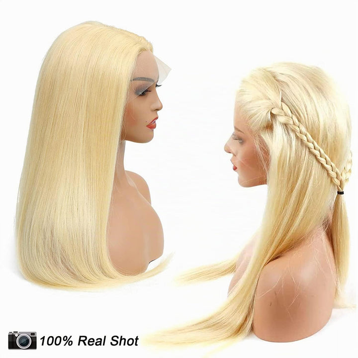 613 Blond Echthaar Perücke 13x4 Lace Frontal Wig Human Hair Perücke Blond Pre Plucked with Baby Hair