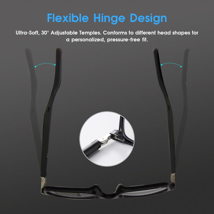 AI Smart Brille mit 160+ Sprachen, Farbwechsel-Linsen, Integriertem Lautsprecher & Klarer Audio - Bl