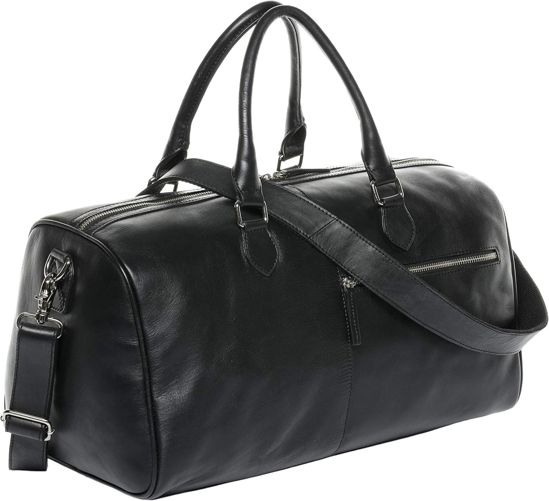 SID & VAIN Weekender Seattle aus Premium Leder I Sporttasche gross für Herren und Damen I Reisetasch
