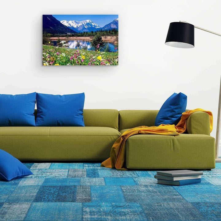 Startonight Bilder Berge im Frühling, Leinwandbilder Moderne Kunst, Landschaft Wanddeko Kunstdrucke,