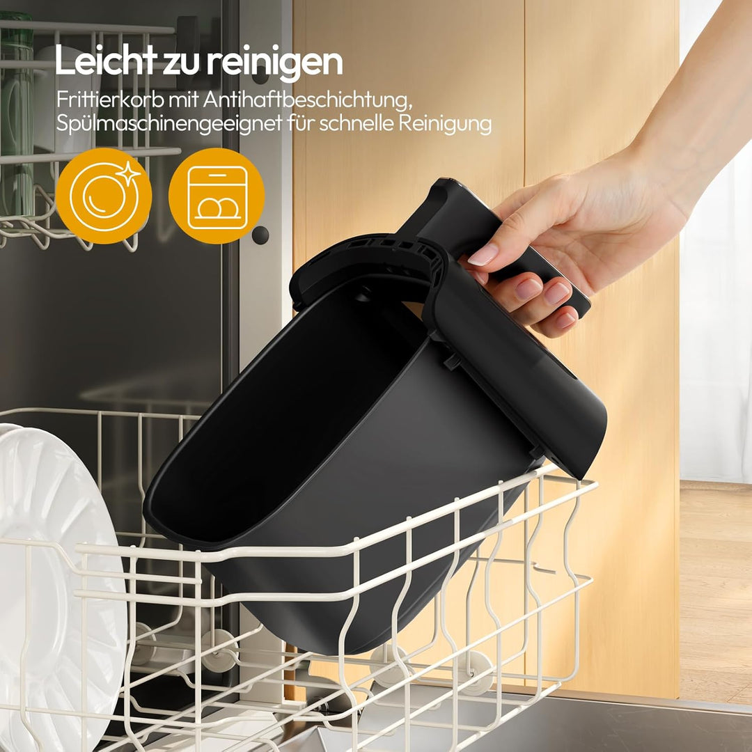 LLIVEKIT 5.5L Heissluftfritteuse XXL, 8-in-1 Airfryer mit Warmhaltefunktion auf Knopfdruck, Heissluf