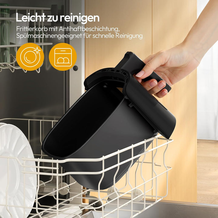 LLIVEKIT 5.5L Heissluftfritteuse XXL, 8-in-1 Airfryer mit Warmhaltefunktion auf Knopfdruck, Heissluf