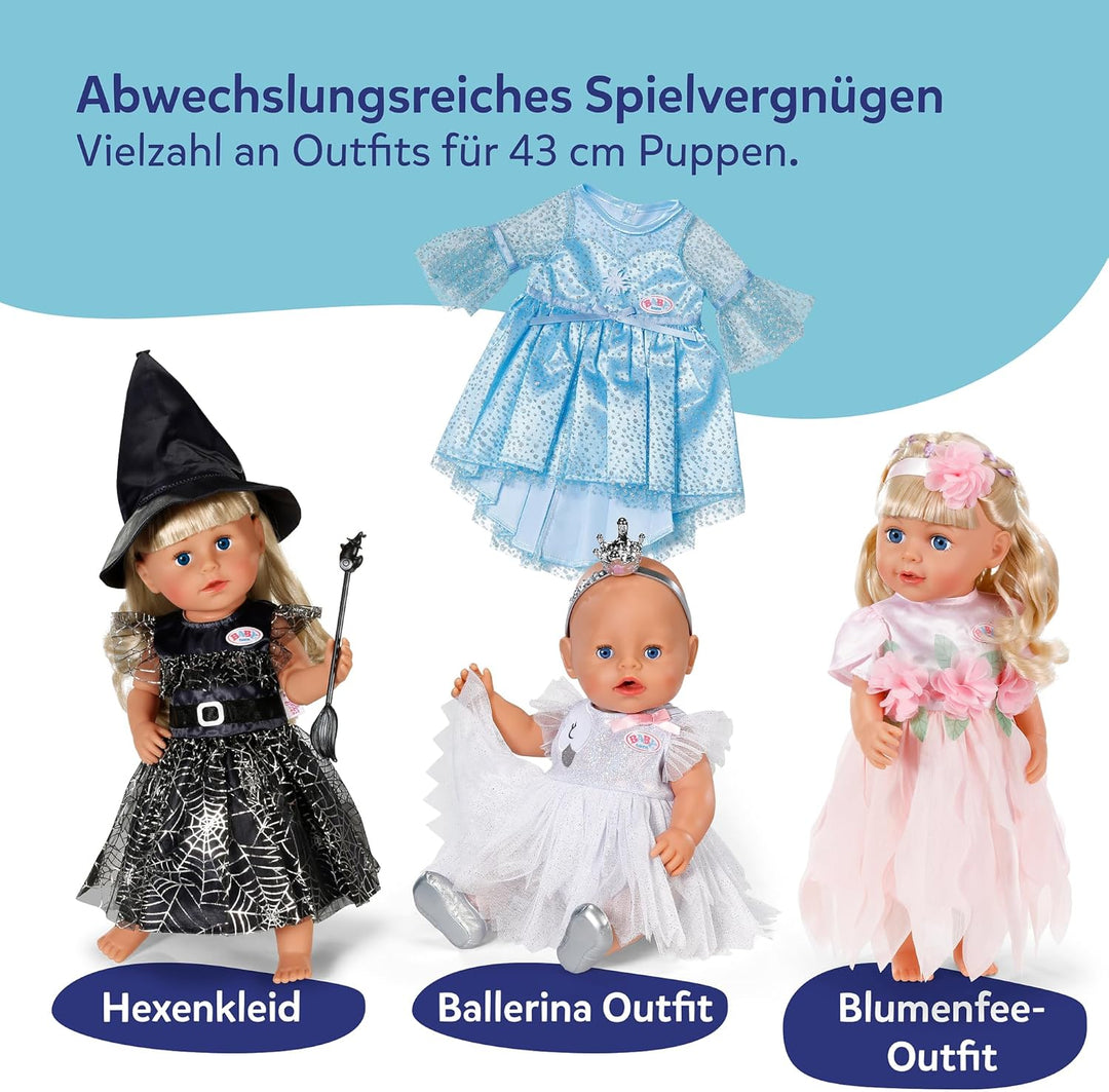 Baby Born Eisprinzessinnen Set mit Glitzerkleid, Tiara und Schlittschuhen für 43cm Puppen