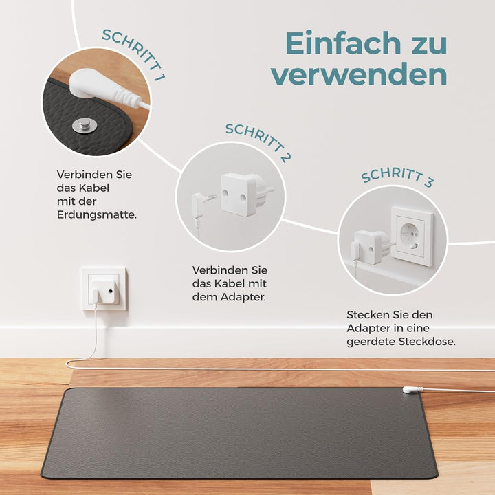 Grounding Mat, Mowend Erdungsmatte 40 x 60 cm, ideal für Fuss,Schlaf,Energie,Schmerzlinderung,Entzün