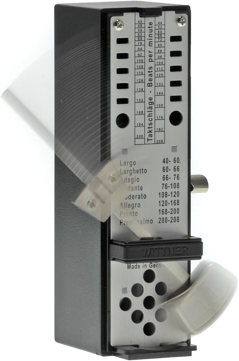 Wittner Metronom 886051 Kunststoffgehäuse ohne Glocke Taktell Super Mini schwarz, schwarz