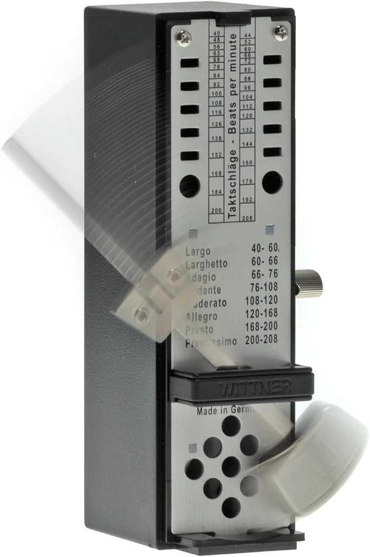 Wittner Metronom 886051 Kunststoffgehäuse ohne Glocke Taktell Super Mini schwarz, schwarz