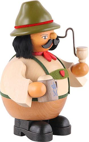 Mueller Räuchermann Bayer auf dem Oktoberfest, 14 cm hoch, original Erzgebirge Seiffen