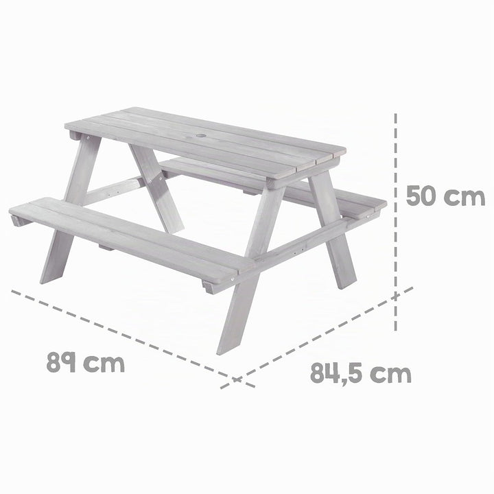 roba Kinder Outdoor+ Sitzgruppe inkl. Sitzkissen - Picknick for 4 - Garten Sitzgarnitur aus wetterfe