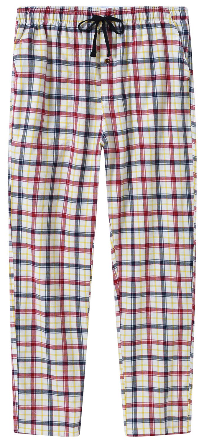 MoFiz Herren Pyjamahose Warm Lang Baumwolle Weich Schlafanzughose Kariert Winter Nachtwäsche Freizei