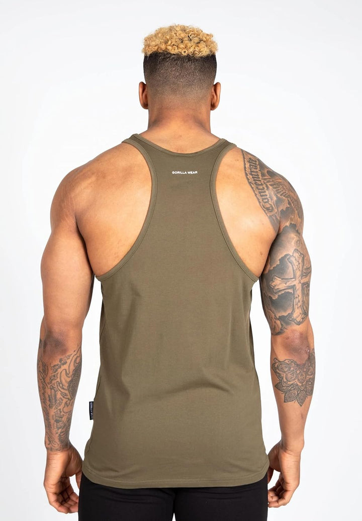 Gorilla Wear - Carter Stretch Tank Top - schwarz - Bodybuilding Sport Alltag Freizeit mit Logo Aufdr