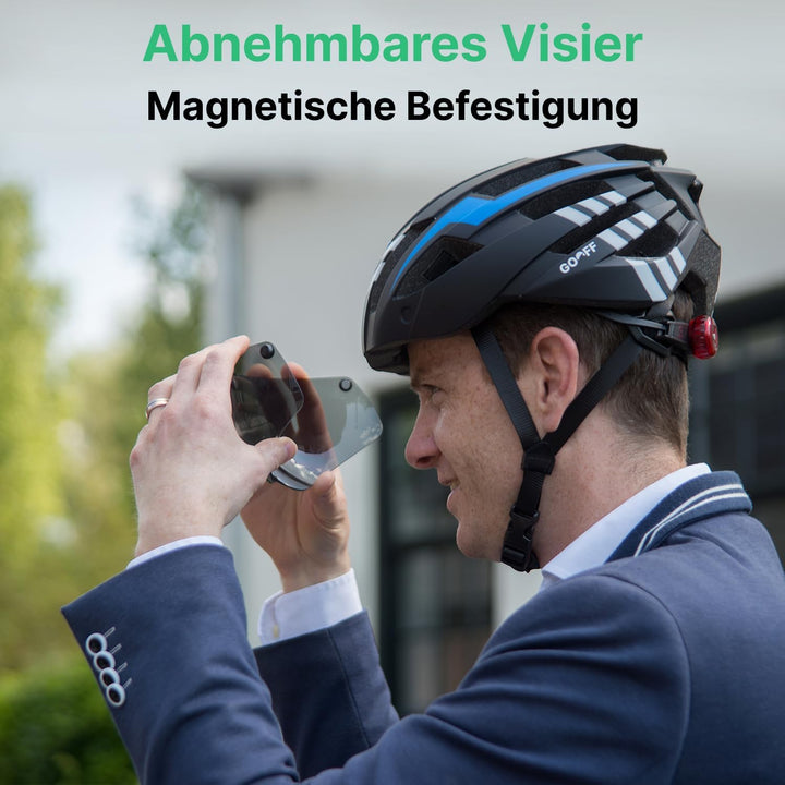 GOOFF Blitz MTB- und Fahrradhelm in Schwarz - Sportlicher Helm mit ultraleichter Bauweise - Fahrradh