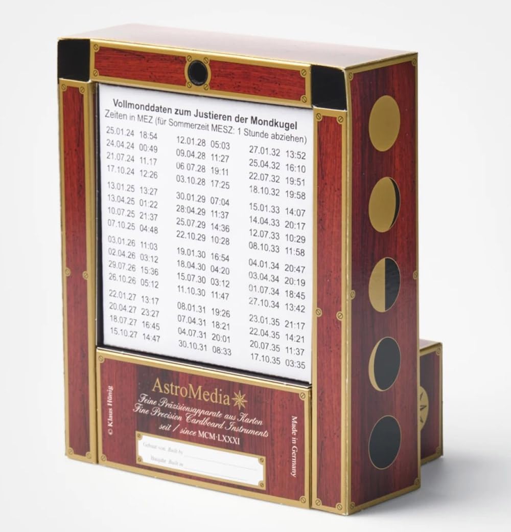 Astromedia Die Monduhr - Mondphasenanzeige - Klassisch - Schwarz - ca. 12 x 7,5 x 14,5 cm (B/T/H) -