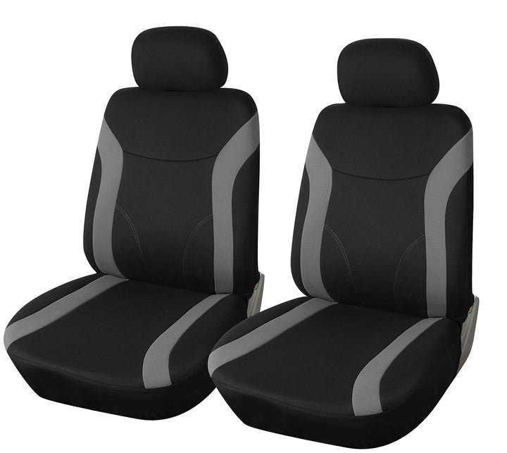 Upgrade4cars Auto-Sitzbezüge Vordersitze Schwarz Grau | Auto-Sitzschoner Set Universal für Fahrersit