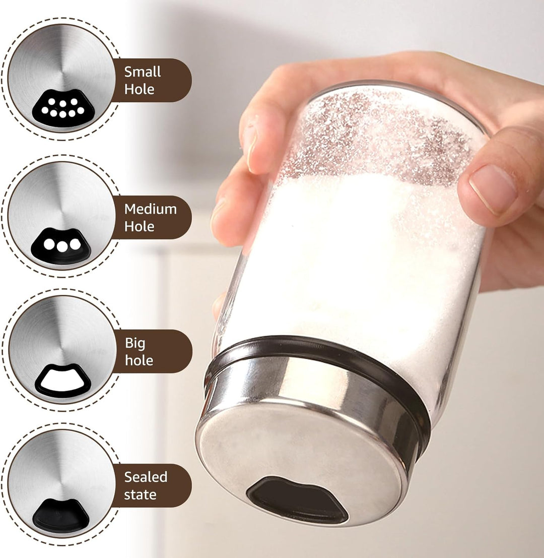 GBACHOOSE 4 Stück Gewürzgläser mit Drehdeckel, Salzstreuer 150ml, Salz und Pfefferstreuer, Gewürzdos