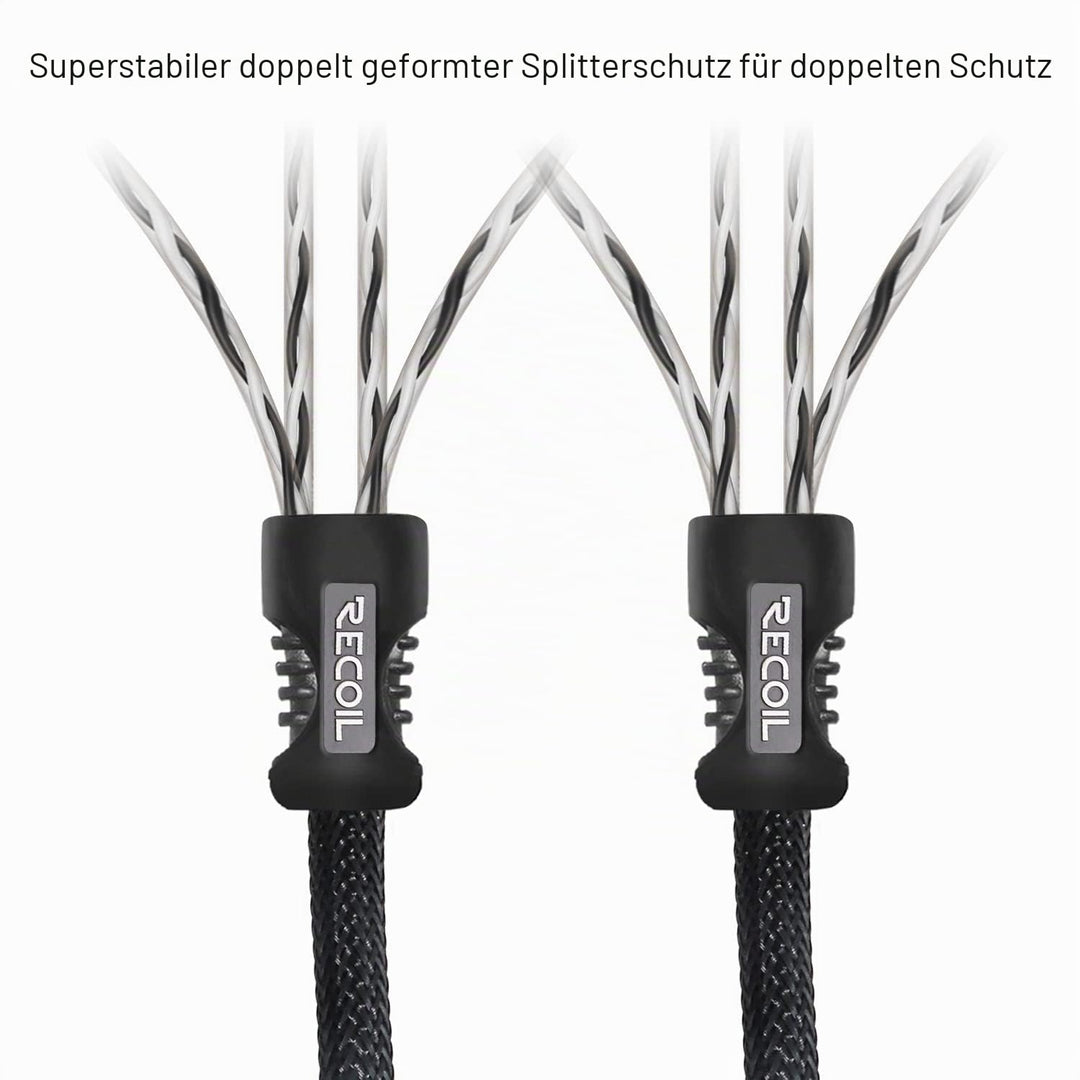RECOIL P417 4-Kanal-Kabel 5,2m (17ft) - 100% OFC doppelt geschirmt für Auto HiFi - 4x RCA zu 4x RCA