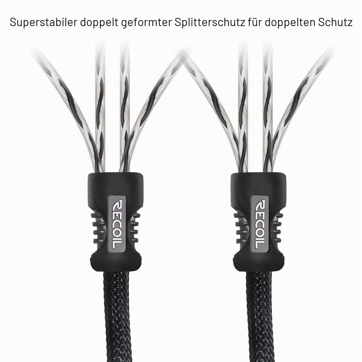 RECOIL P417 4-Kanal-Kabel 5,2m (17ft) - 100% OFC doppelt geschirmt für Auto HiFi - 4x RCA zu 4x RCA