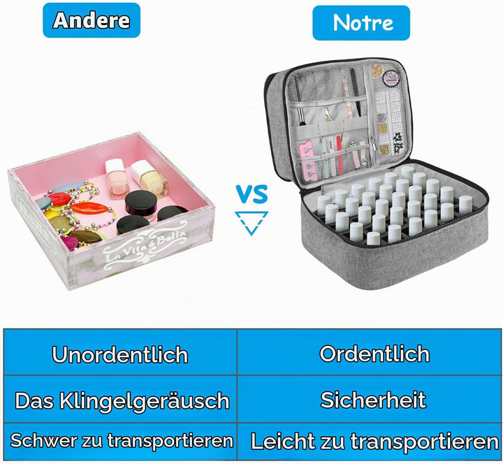 Boczif Dunkle Nagel Aktentasche, Double Deck Dwart Dunkle Lederlager. Geeignet für getrocknete Nagel