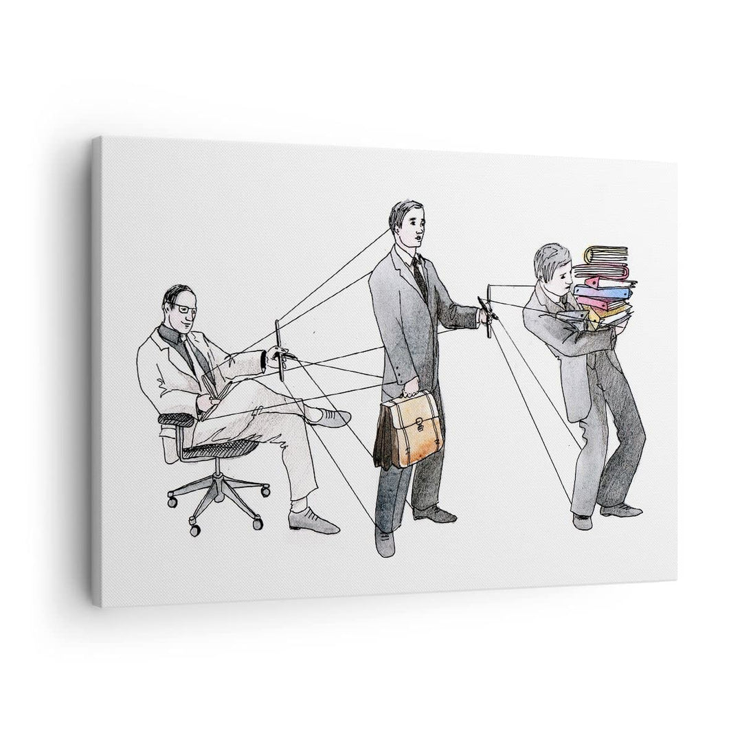 Bilder auf Leinwand Job Mensch mariniert Illustration Leinwandbild 70x50cm Wandbilder Dekoration Woh