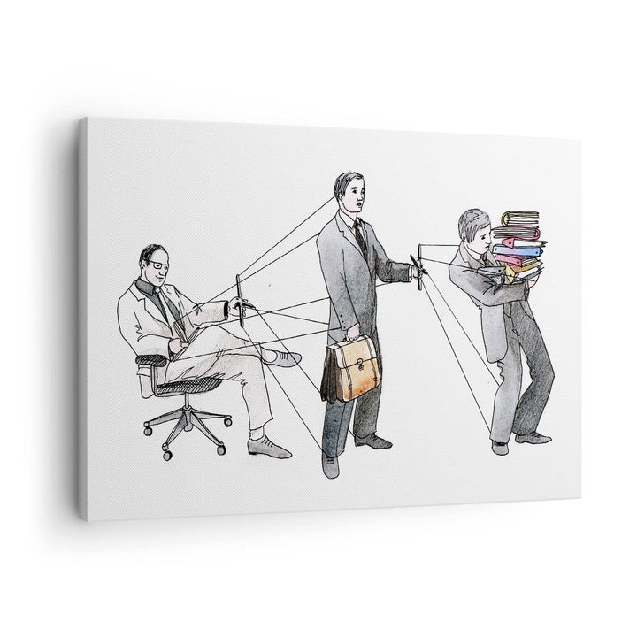 Bilder auf Leinwand Job Mensch mariniert Illustration Leinwandbild 70x50cm Wandbilder Dekoration Woh