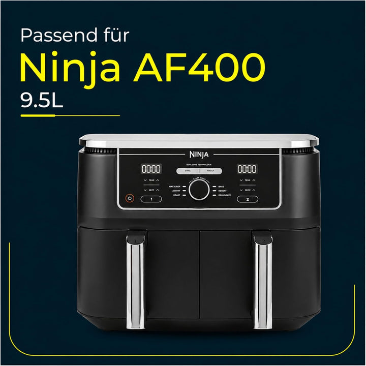 AirFlow Pro™ Ninja Airfryer AF400EU Silikonform 9,5L Zubehör | 2 Stück Silikoneinsatz | 15 mm Rillen