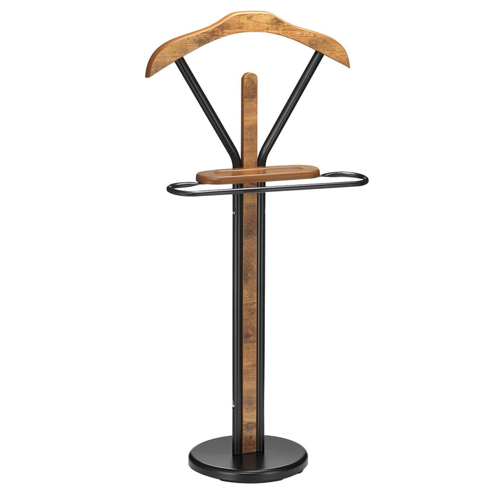 IDIMEX Herrendiener Fabio – Kleiderbügel, Hosenbügel und Ablage, stilvolles Design, Schwarz/Vintage.