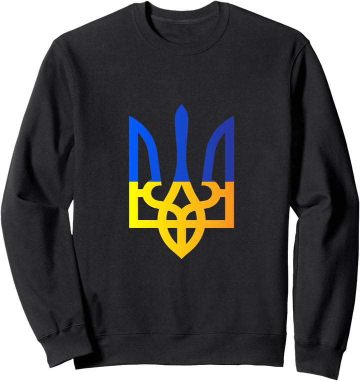 Ukrainisches Nationalemblem in gelb-blauen Farben – Ukraine Sweatshirt