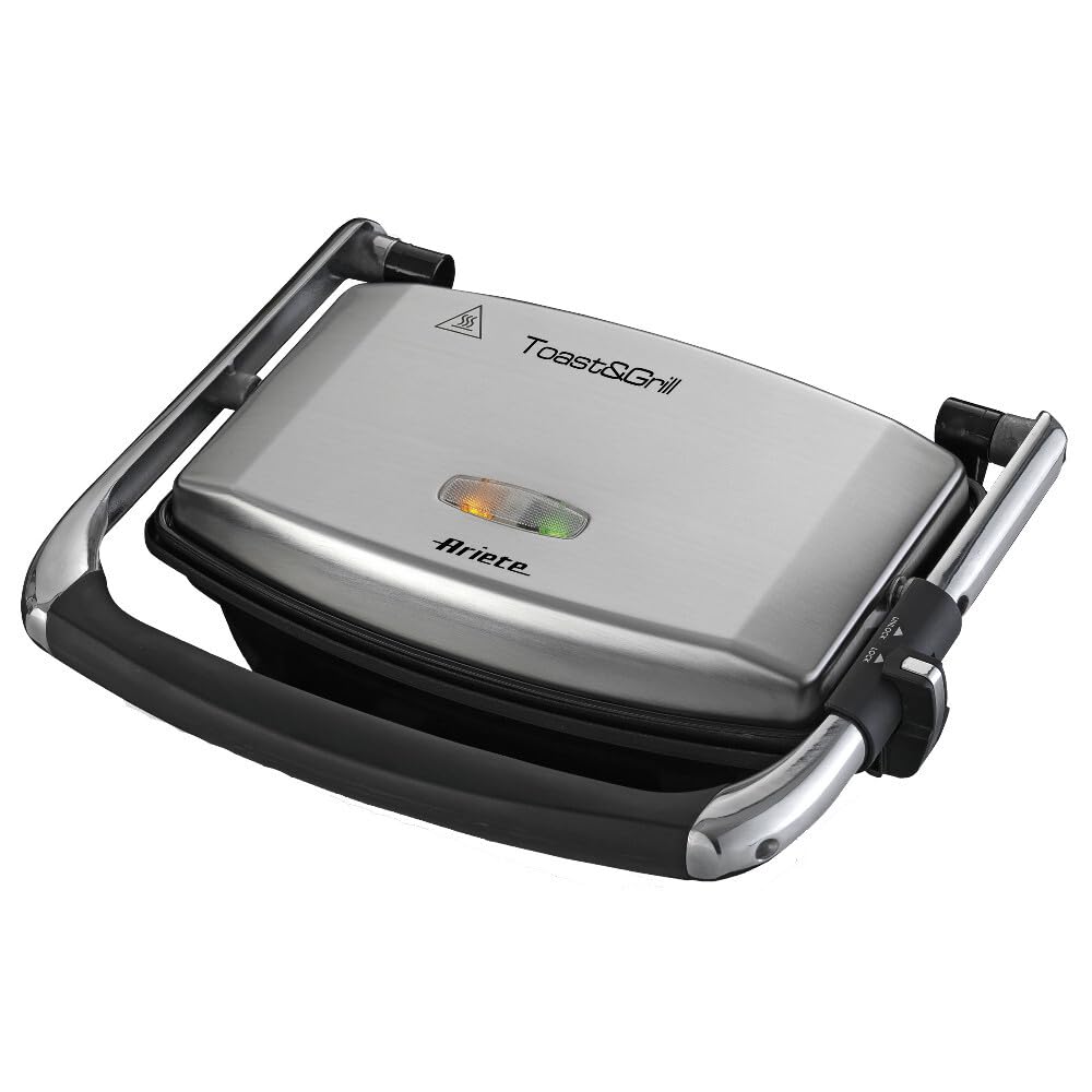 Ariete 1911 Toast & Grill Slim - Antihaft-Elektroplatte für Toast und Sandwich - gerippte Platte - 1