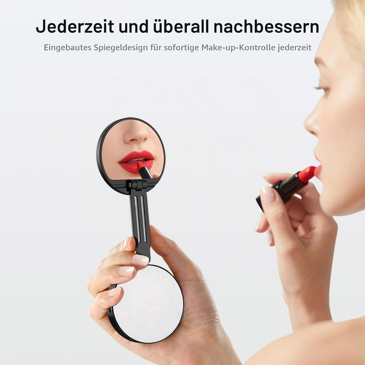 Magnetische Selfie-Licht, Handy-Licht kompatibel, 5 Level 2500K-6500K, CRI 95+, 360° LED Selfie Ring